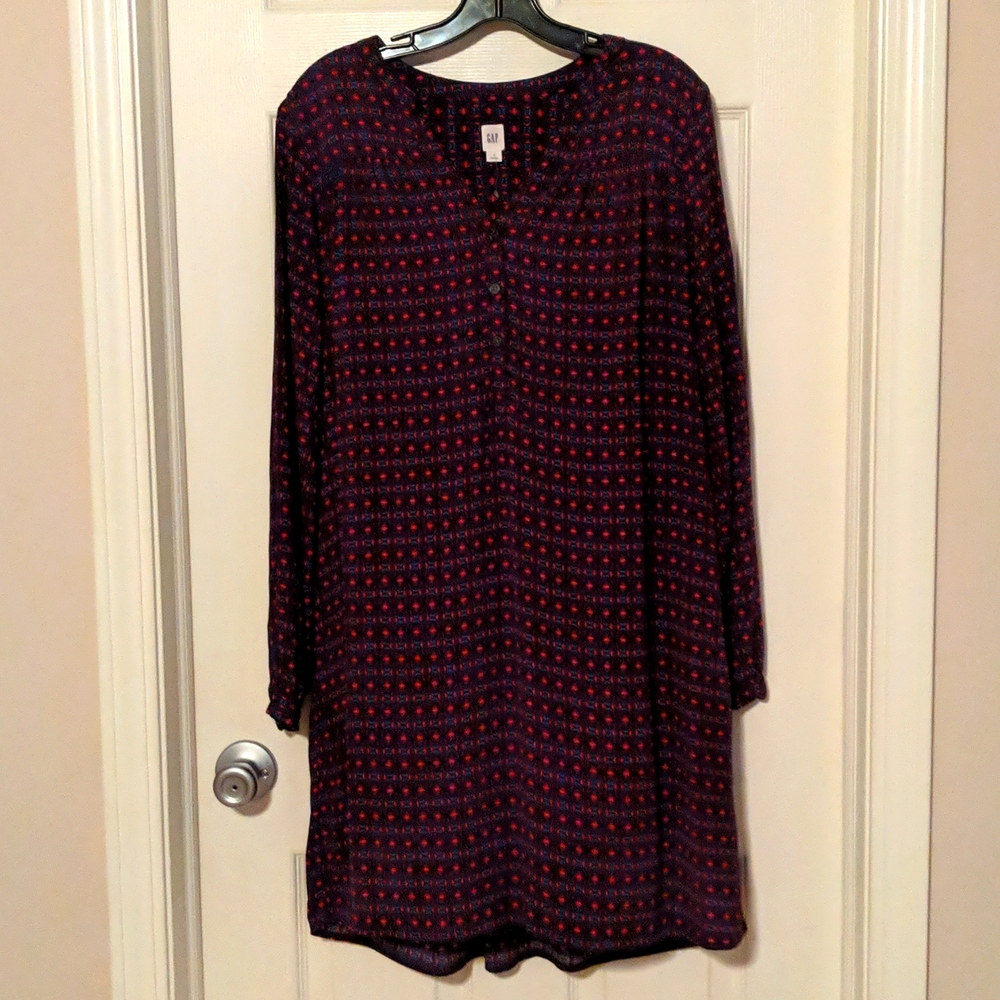 Gap * Midi Shift Dress Button Front Size Small - image 2
